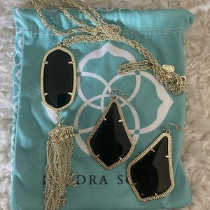 Kendra Scott black and gold set